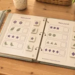 activité pour autiste à imprimer pdf : classeur d’autonomie visuel, étiquettes et pastilles