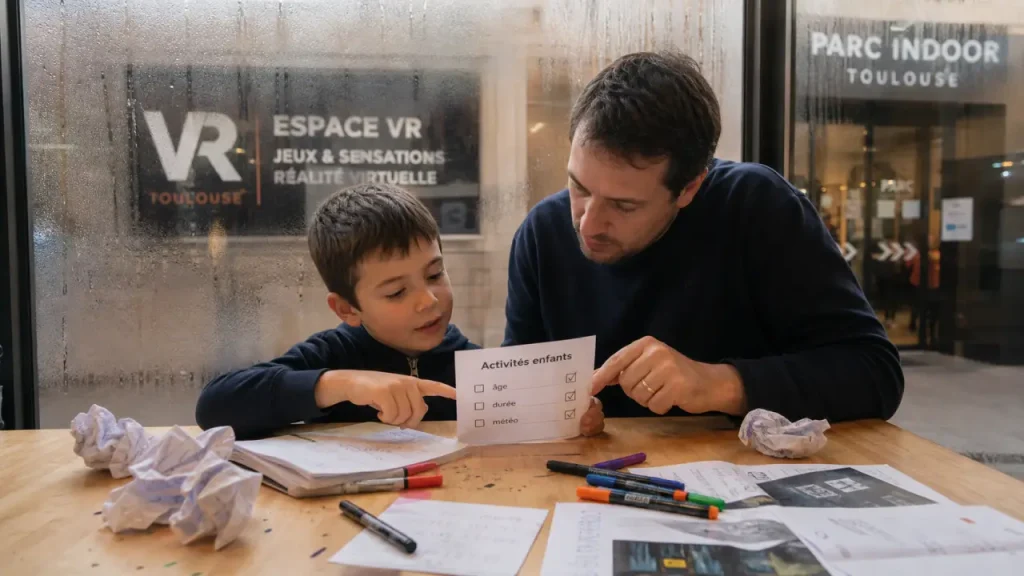 Activités enfants Toulouse : planning âge météo budget sur papier
