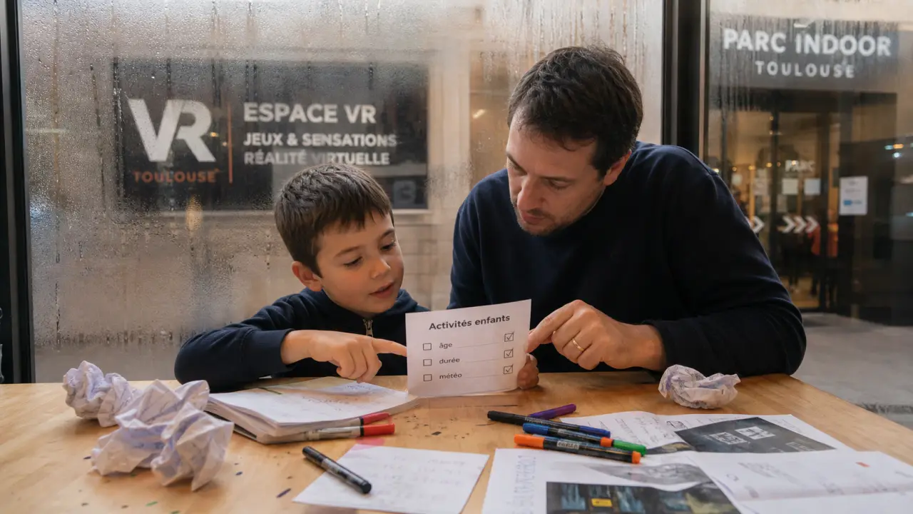 Activités enfants Toulouse : planning âge météo budget sur papier