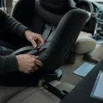 Bébé face a la route : parent fixe siège auto i-Size avec Isofix
