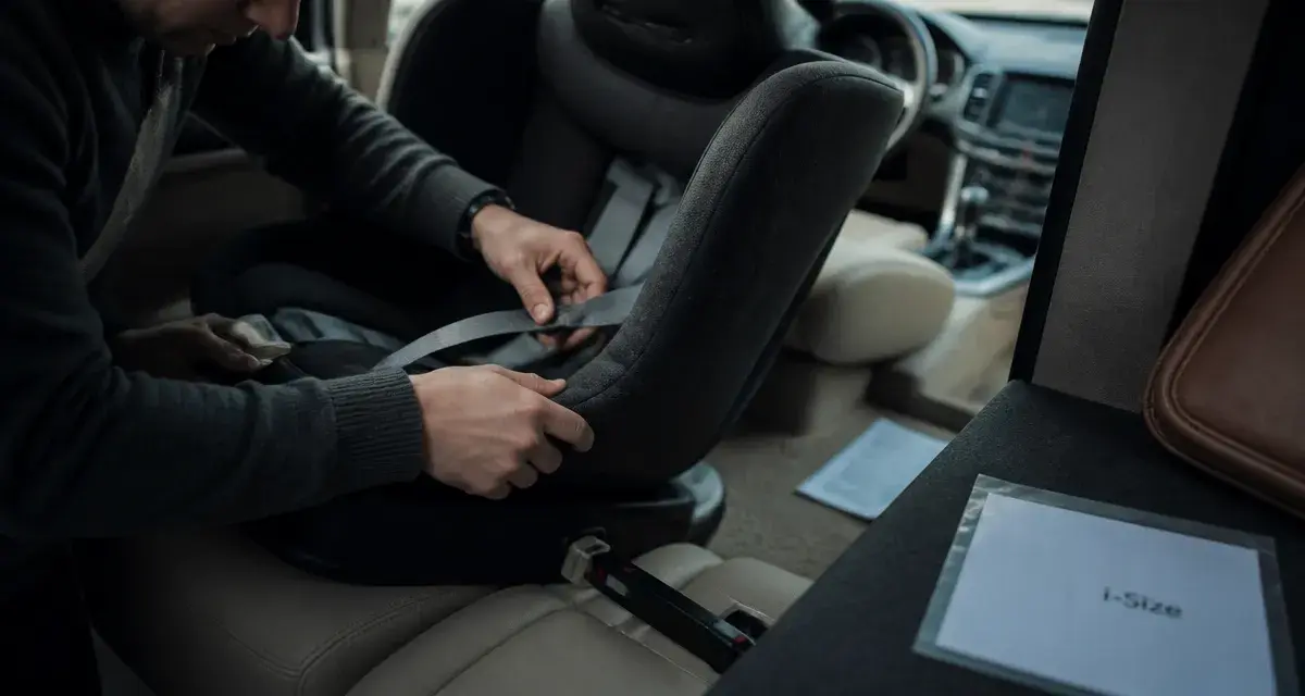 Bébé face a la route : parent fixe siège auto i-Size avec Isofix
