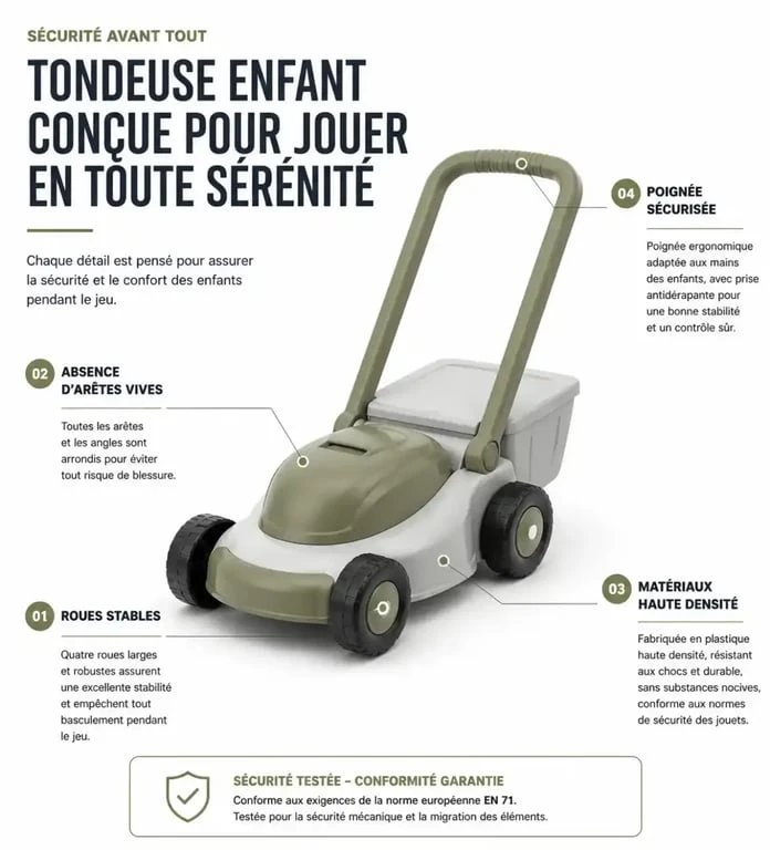 Critères de sécurité pour choisir une tondeuse enfant jouet