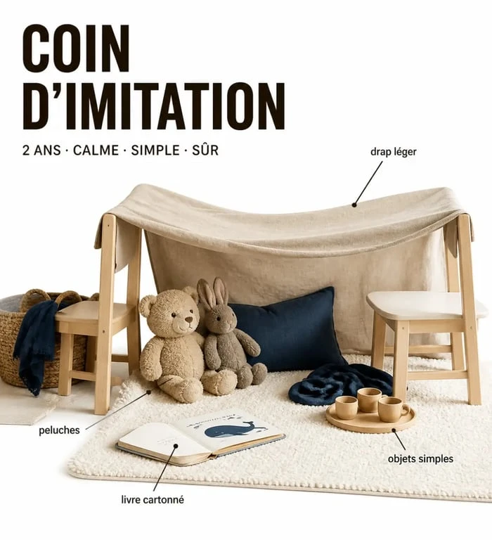 Activités enfants 2 ans à la maison avec jeux d’imitation et cabane d’intérieur
