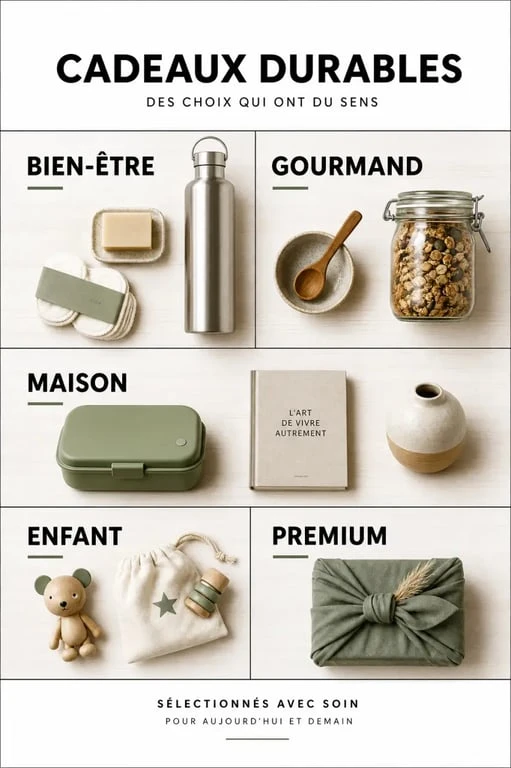 Idée cadeau ecolo : sélection de cadeaux responsables avec emballage furoshiki et objets durables
