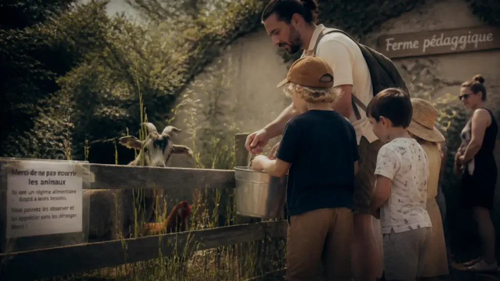 Ferme a visiter bordeaux : ferme pédagogique près de Bordeaux, enfants devant enclos
