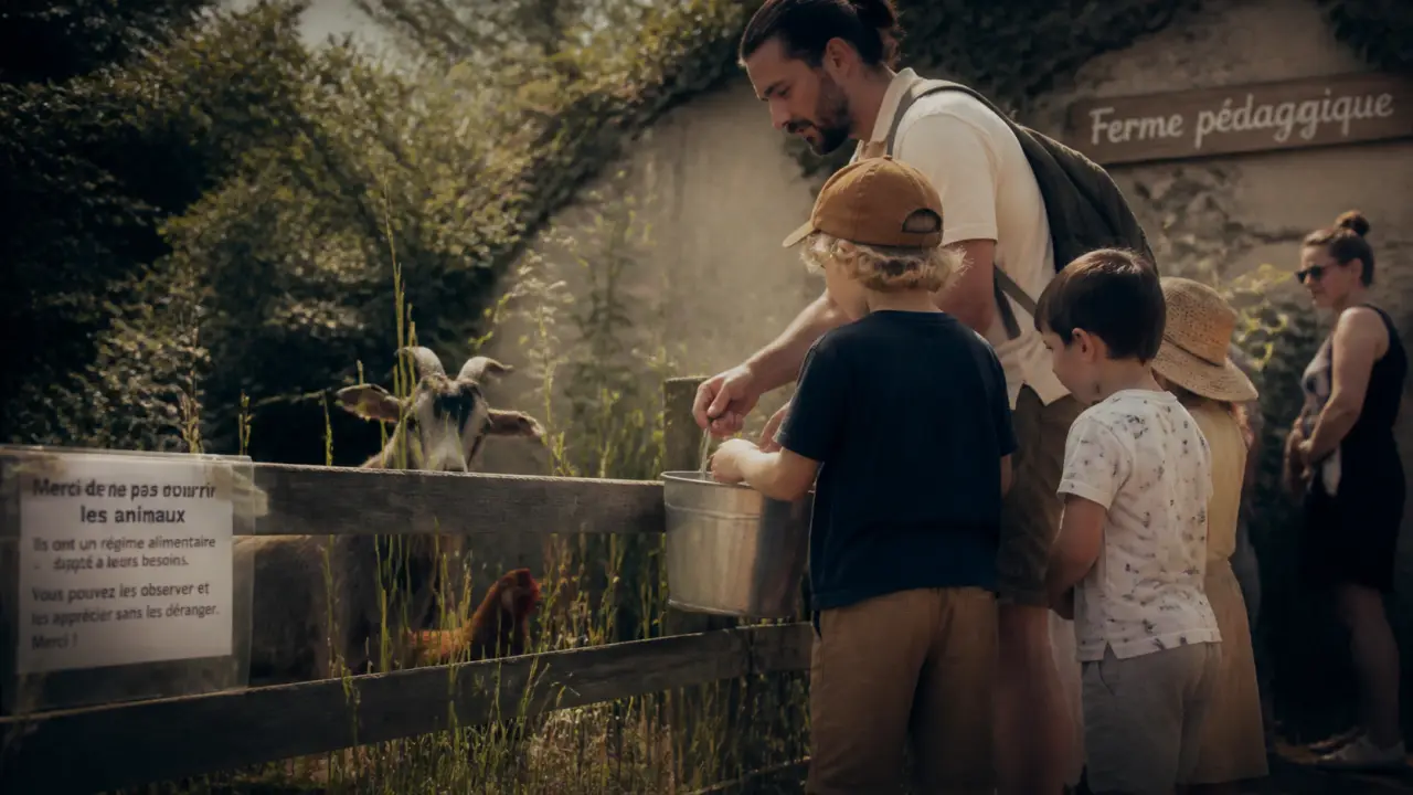 Ferme a visiter bordeaux : ferme pédagogique près de Bordeaux, enfants devant enclos