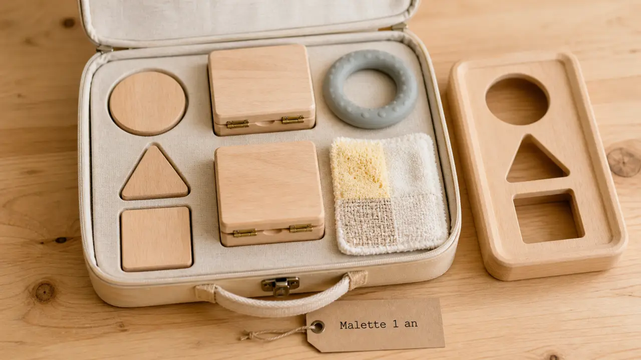 Malette montessori 1 an pour motricité fine et autonomie à 12 mois