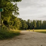 Parc du petit port à Nantes : chemin pour courir et marcher