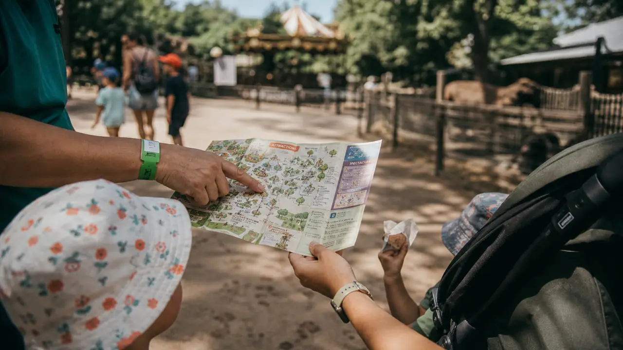 Park enfant : parent et billets dans un parc familial
