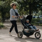 Balade poussette autour de moi sur voie verte, poussette tout-terrain