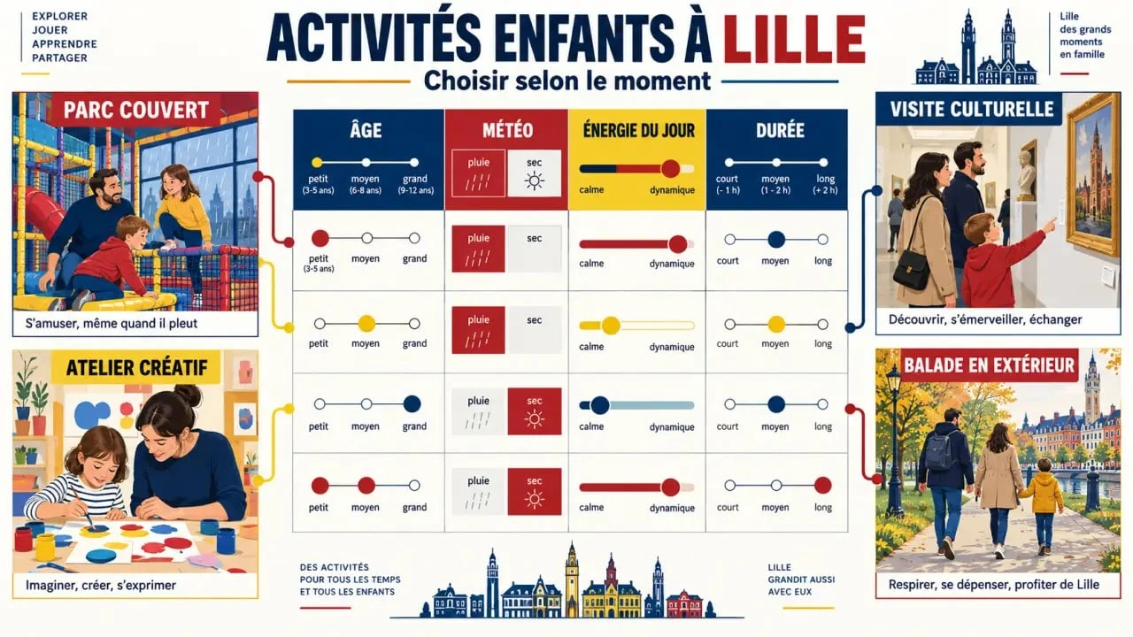 Activités enfants Lille : choisir une sortie selon l’âge, la météo et l’énergie