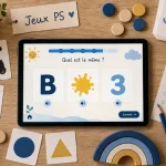 Jeux éducatifs gratuits maternelle en ligne, sans installer : tablette avec quiz.