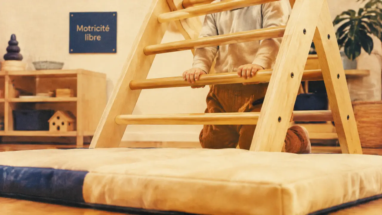 Triangle pikler en bois, motricité libre, sécurité et âge d’usage