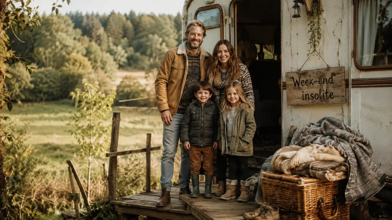 Week-end insolite en famille : roulotte et enfants en pleine nature