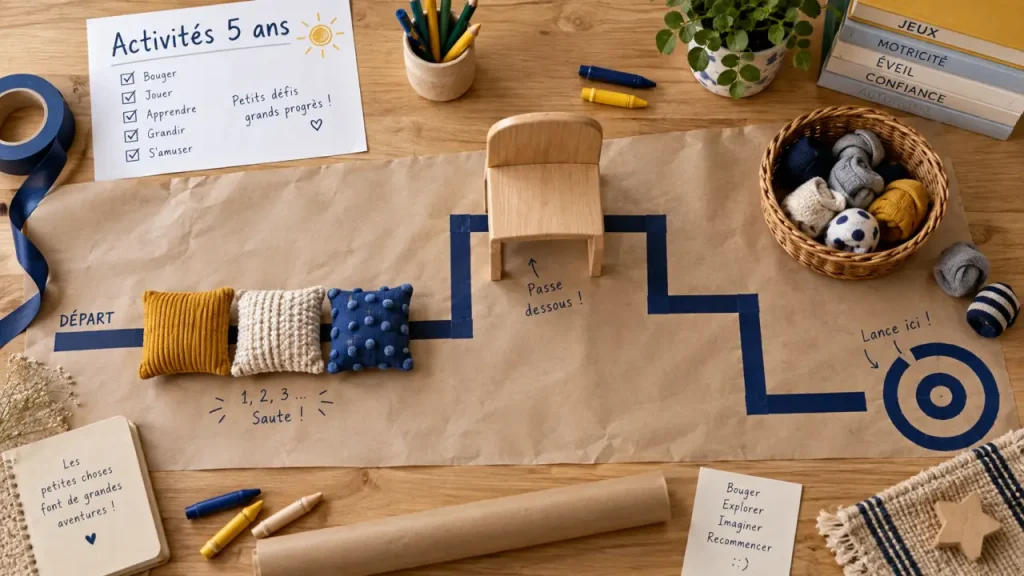 Activités enfants 5 ans : parcours de motricité sur table