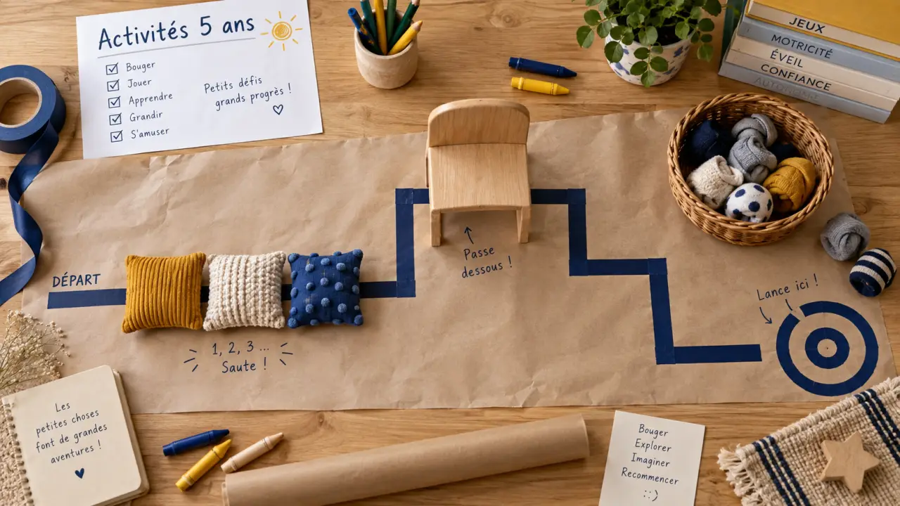 Activités enfants 5 ans : parcours de motricité sur table