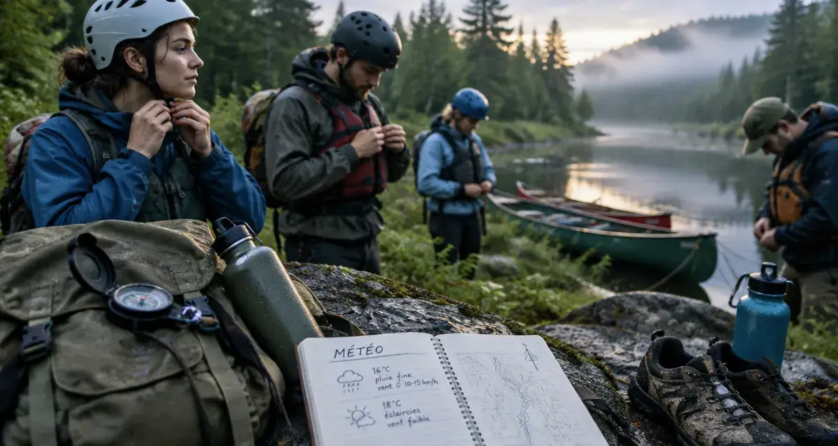 Activités plein air : groupe en randonnée légère au bord d’une rivière