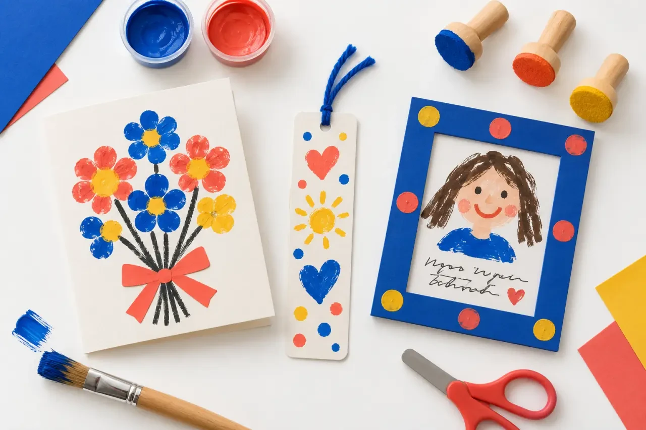 Idées de fête des mères en maternelle : carte fleurie, marque-page et portrait d’enfant