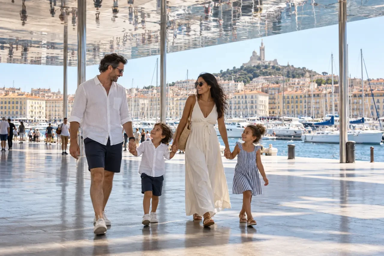 Sortie en famille Marseille gratuite au Vieux-Port sous l’Ombrière