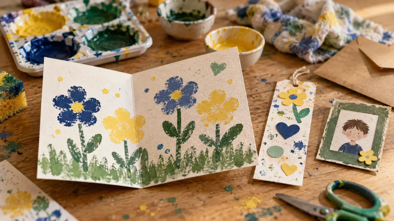fete des meres maternelle : carte fleurie et marque-page enfant
