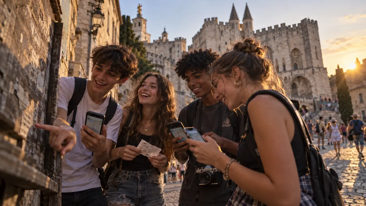 Que faire à Avignon pour les jeunes : ados en jeu de piste près du Palais des Papes